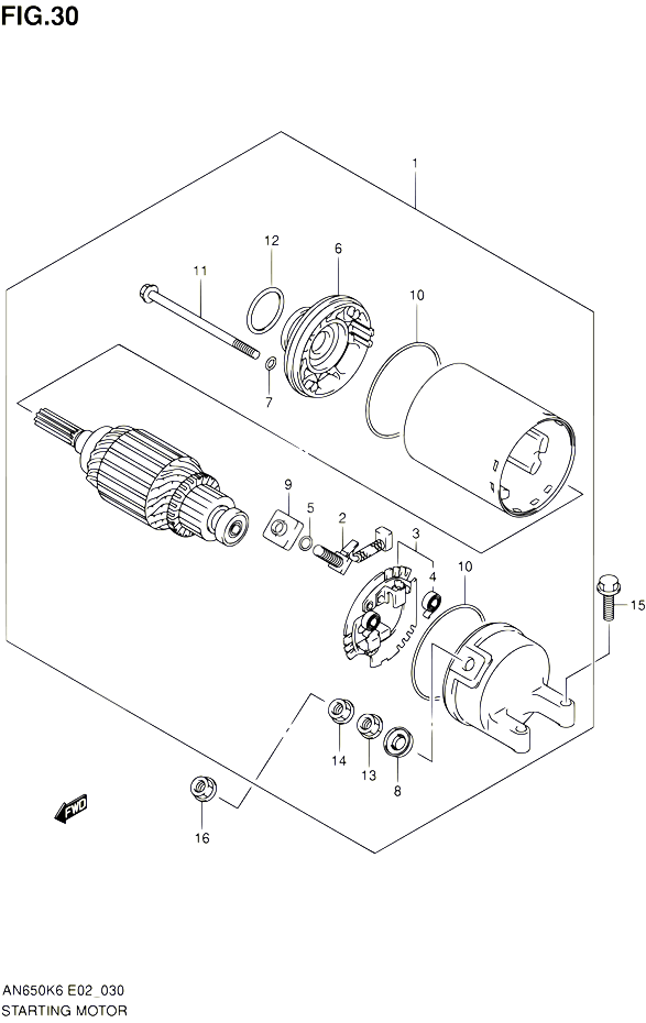 DEMARREUR POUR SUZUKI BURGMAN 650 2010 POUR SUZUKI BURGMANAN650L0