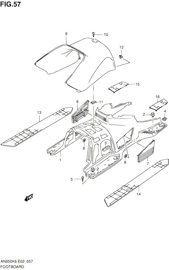 REPOSE PIEDS POUR SUZUKI BURGMAN 650 2010 POUR SUZUKI BURGMANAN650L0