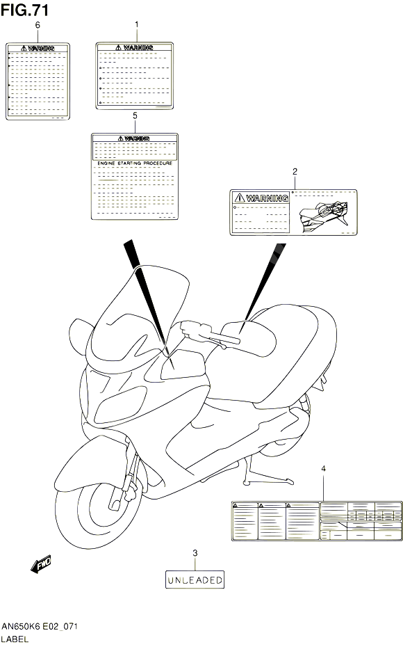 ETIQUETTE POUR SUZUKI BURGMAN 650 2010 POUR SUZUKI BURGMANAN650L0