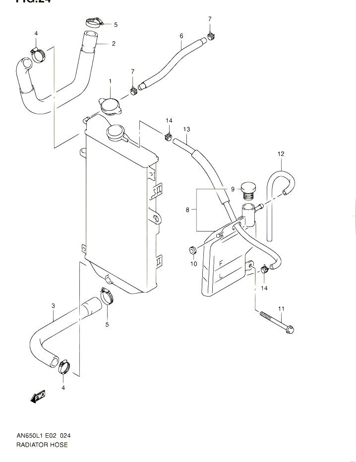 DURITE DE RADIATEUR POUR SUZUKI BURGMAN 650 2011 POUR SUZUKI BURGMANAN650L1