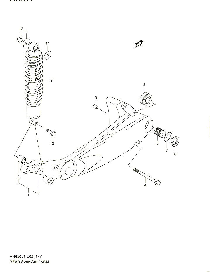 BRAS OSCILLANT ARRIERE POUR SUZUKI BURGMAN 650 2011 POUR SUZUKI BURGMANAN650L1