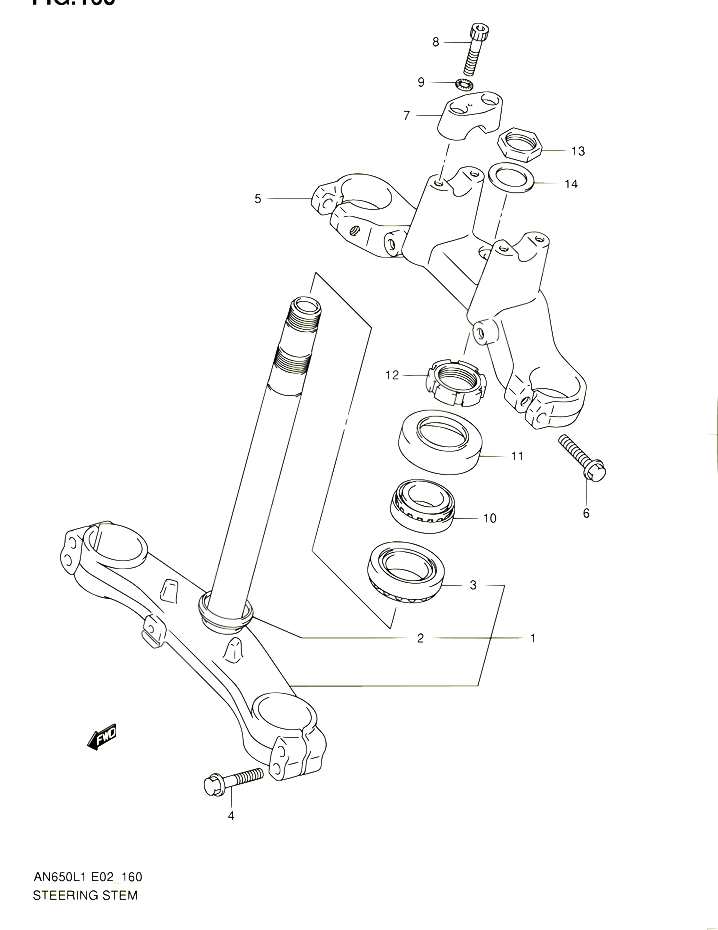 COLONNE DE DIRECTION POUR SUZUKI BURGMAN 650 2011 POUR SUZUKI BURGMANAN650L1