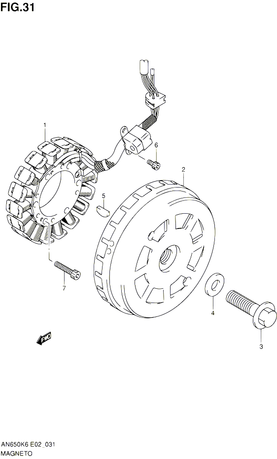 ALLUMAGE ROTOR STATOR POUR SUZUKI BURGMAN 650 2006 POUR SUZUKI BURGMANAN650A K6 