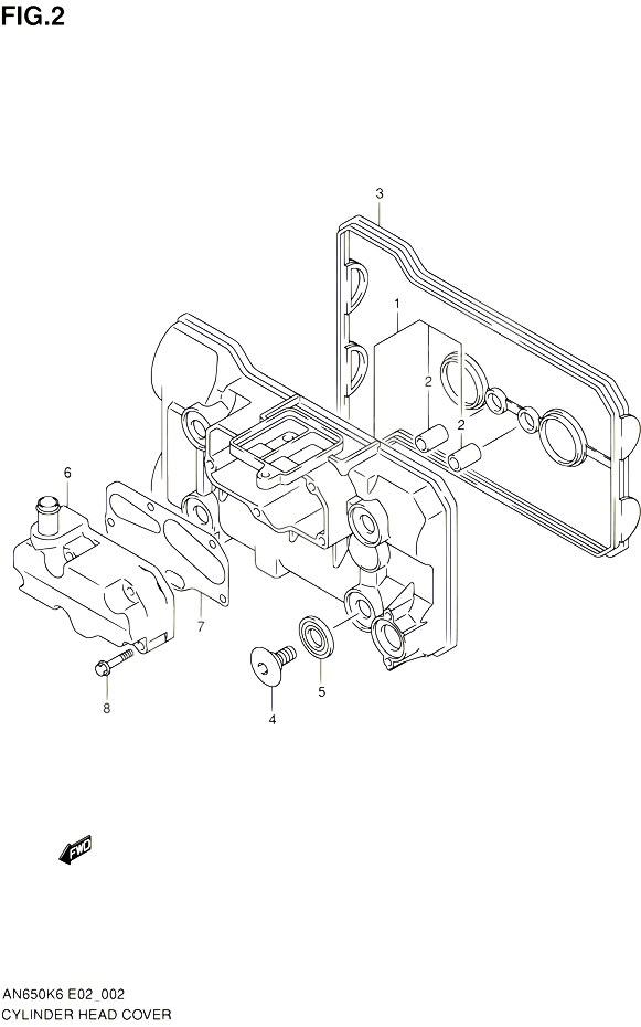 COUVRE CULASSE POUR SUZUKI BURGMAN 650 2007 POUR SUZUKI BURGMANAN650A K7 