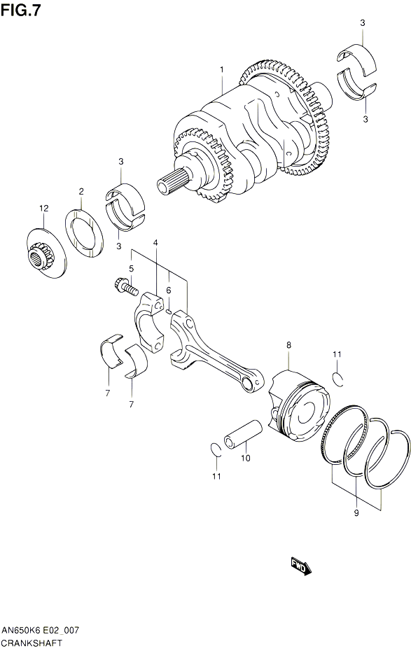 VILEBREQUIN POUR SUZUKI BURGMAN 650 2007 POUR SUZUKI BURGMANAN650A K7 