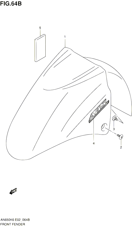 GARDE BOUE AVANT MODEL K8 POUR SUZUKI BURGMAN 650 2008 POUR SUZUKI BURGMANAN650A K8 