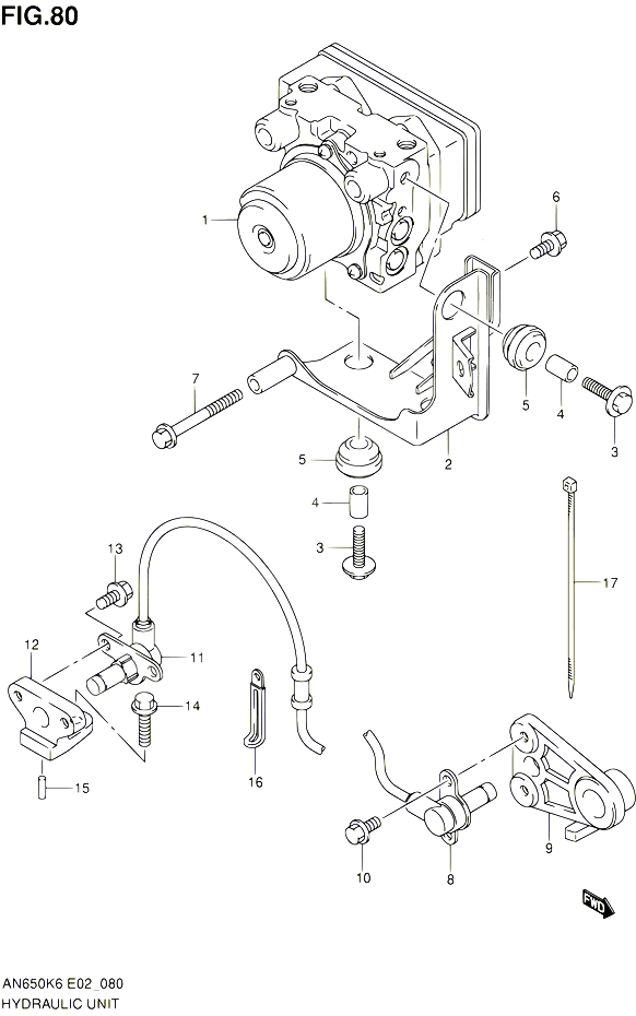 SYSTEME ABS AN650AK6 AK7 AK8 AZK8 AK9 AL0 POUR SUZUKI BURGMAN 650 2008 POUR SUZUKI BURGMANAN650A K8 