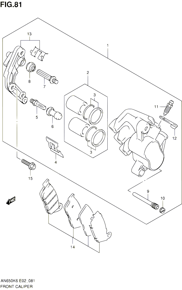 ETRIER DE FREIN AVANT POUR SUZUKI BURGMAN 650 2008 POUR SUZUKI BURGMANAN650A K8 