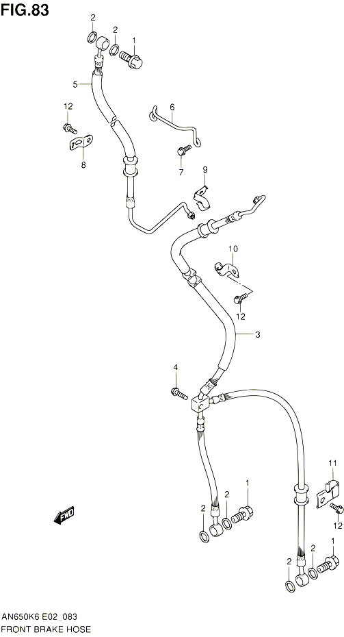 DURITE DE FREIN AVANT AN650AK6 AK7 AK8 AZK8 AK9 AL0 POUR SUZUKI BURGMAN 650 2008 POUR SUZUKI BURGMANAN650A K8 