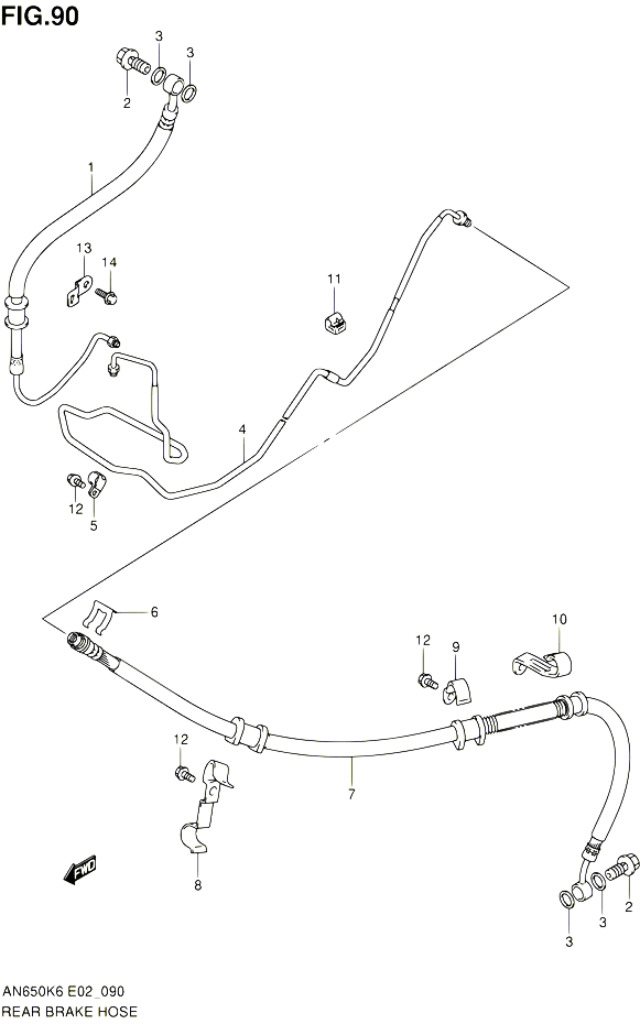 DURITE DE FREIN ARRIERE AN650AK6 AK7 AK8 AZK8 AK9 AL0 POUR SUZUKI BURGMAN 650 2008 POUR SUZUKI BURGMANAN650A K8 