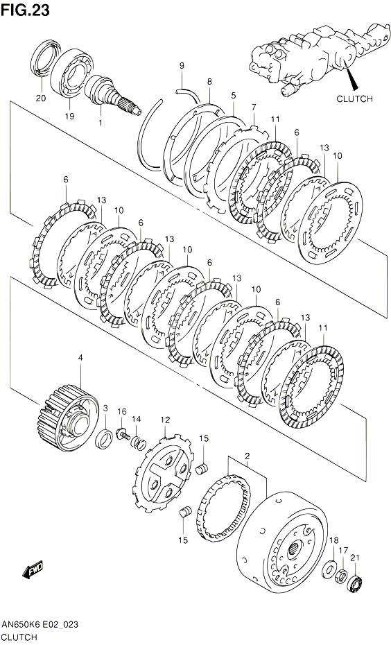 EMBRAYAGE POUR SUZUKI BURGMAN 650 2011 POUR BURGMAN 650 AN650A L0 