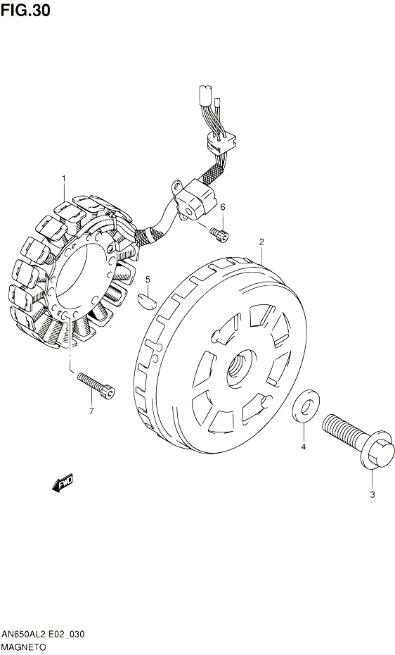 ALLUMAGE ROTOR STATOR POUR SUZUKI BURGMAN 650 2012 POUR SUZUKI BURGMANAN650AL2