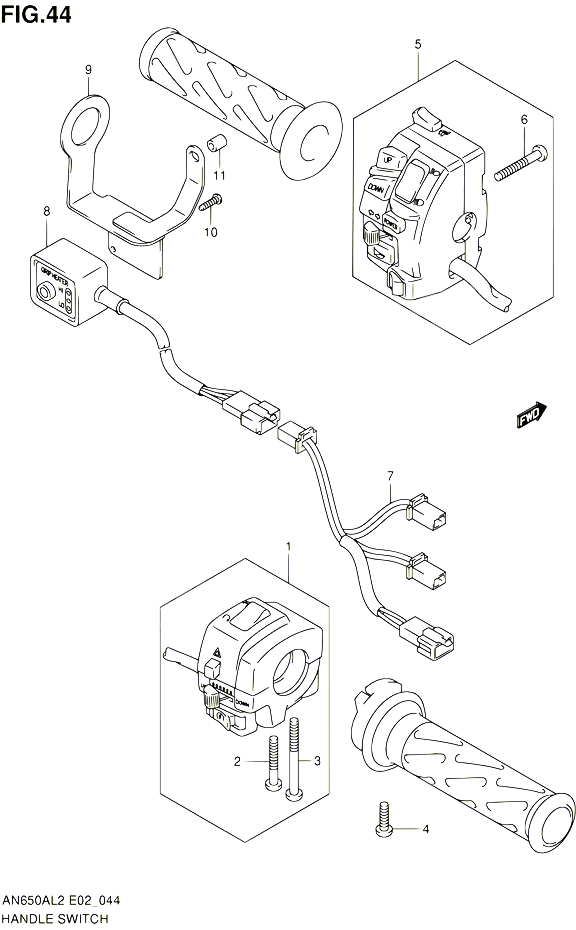 COMMODOS AN650AL2 E19 POUR SUZUKI BURGMAN 650 2012 POUR SUZUKI BURGMANAN650AL2