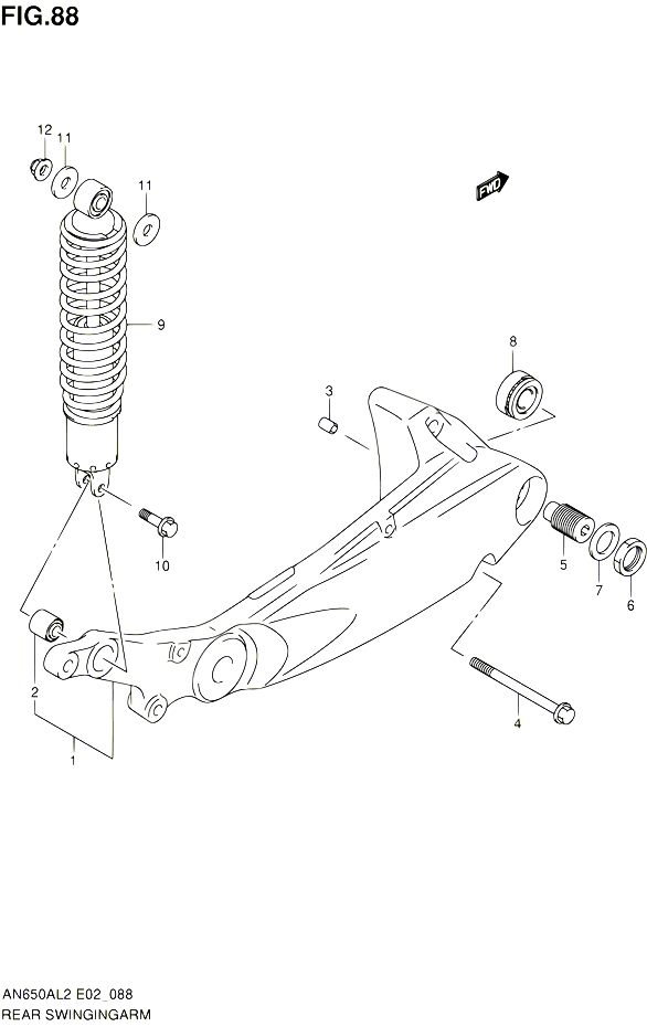 BRAS OSCILLANT ARRIERE POUR SUZUKI BURGMAN 650 2012 POUR SUZUKI BURGMANAN650AL2