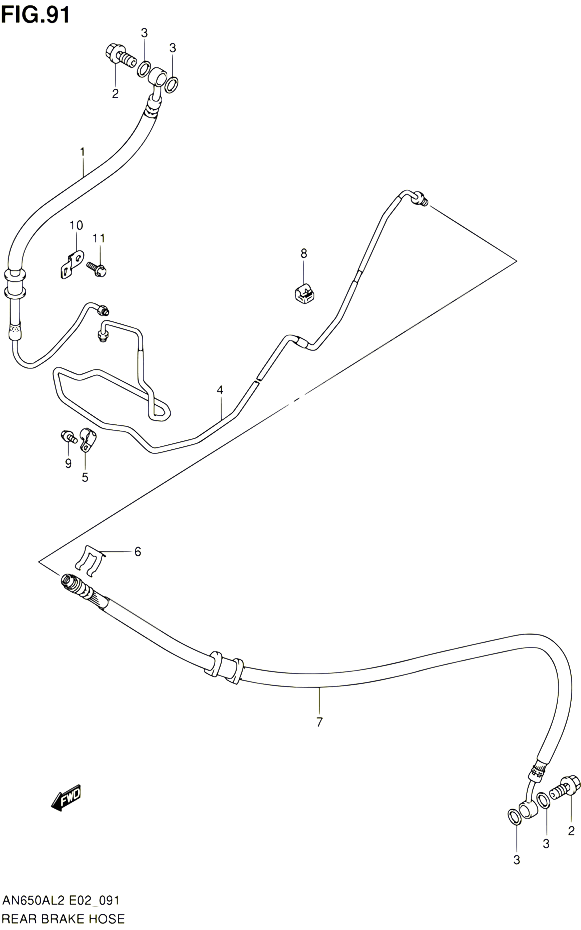 DURITE DE FREIN ARRIERE POUR SUZUKI BURGMAN 650 2012 POUR SUZUKI BURGMANAN650AL2