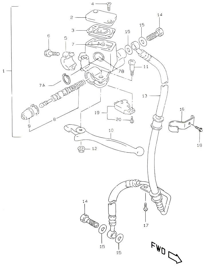 MAITRE CYLINDRE AVANT MAGURA POUR SUZUKI KATANA 50 2001 POUR SUZUKI KATANAAY50WRYK1 