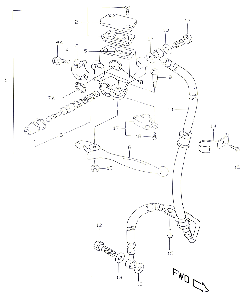 MAITRE CYLINDRE AVANT AJP POUR SUZUKI KATANA 50 2001 POUR SUZUKI KATANAAY50WRYK1 
