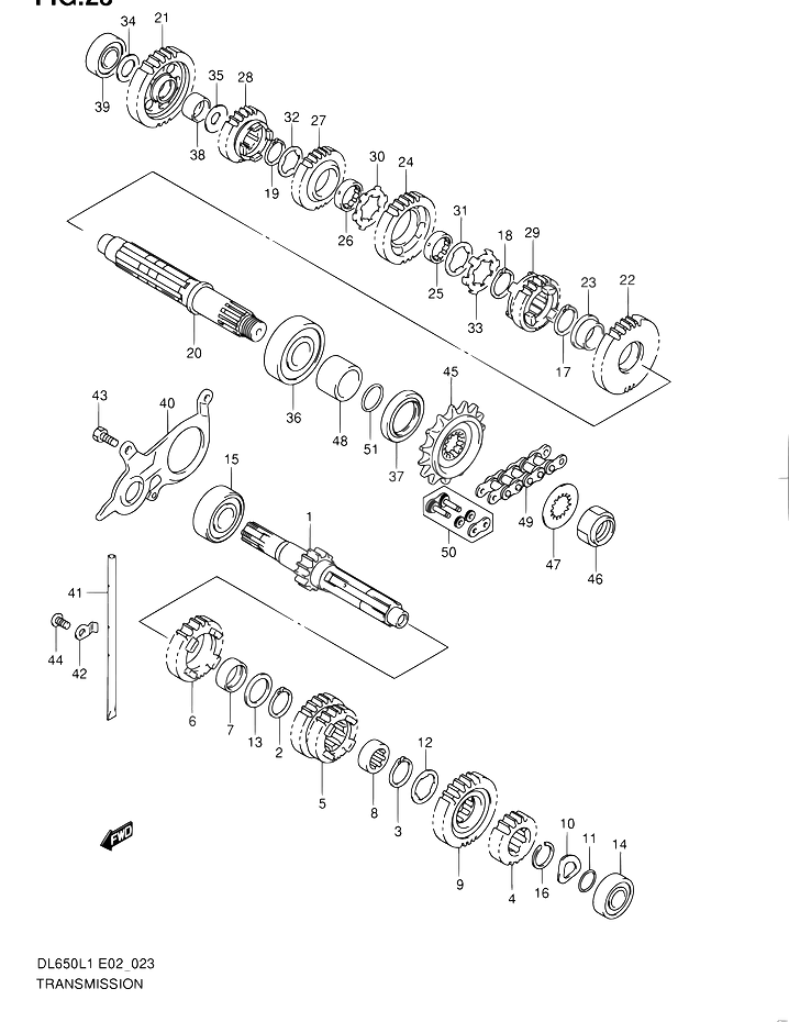 TRANSMISSION POUR SUZUKI V STROMDL650 L1 2011