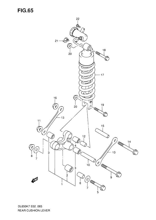 BIELLETTE DAMORTISSEUR POUR SUZUKI V STROMDL650A K7 2007