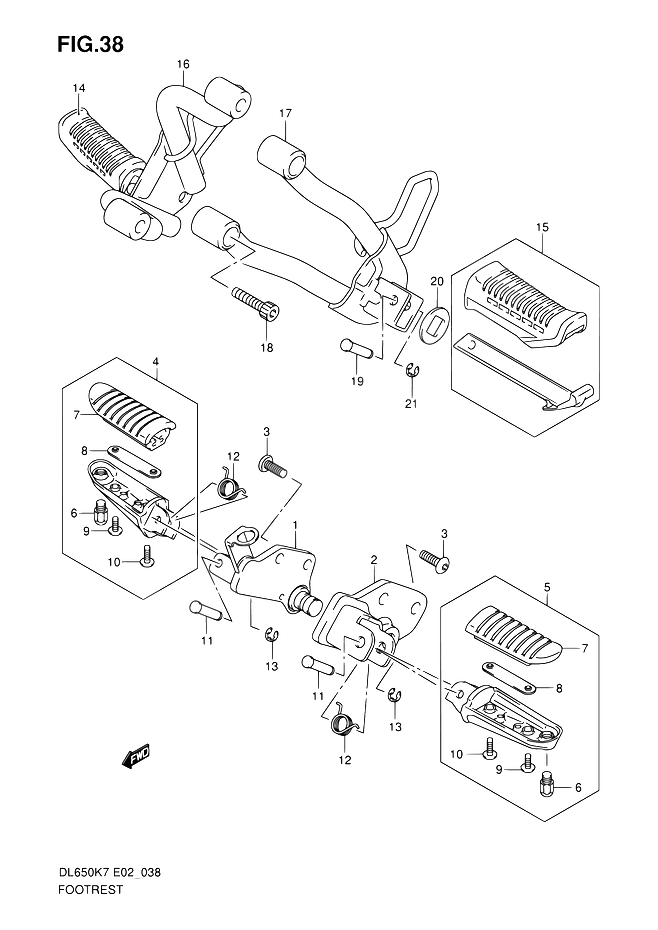 REPOSE PIEDS POUR SUZUKI V STROMDL650A K9 2009