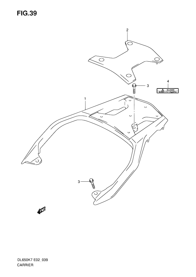 PORTE PAQUET POUR SUZUKI V STROMDL650A K9 2009