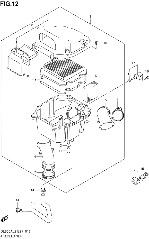 FILTRE A AIR POUR SUZUKI V STROMDL650AUE L2 2012