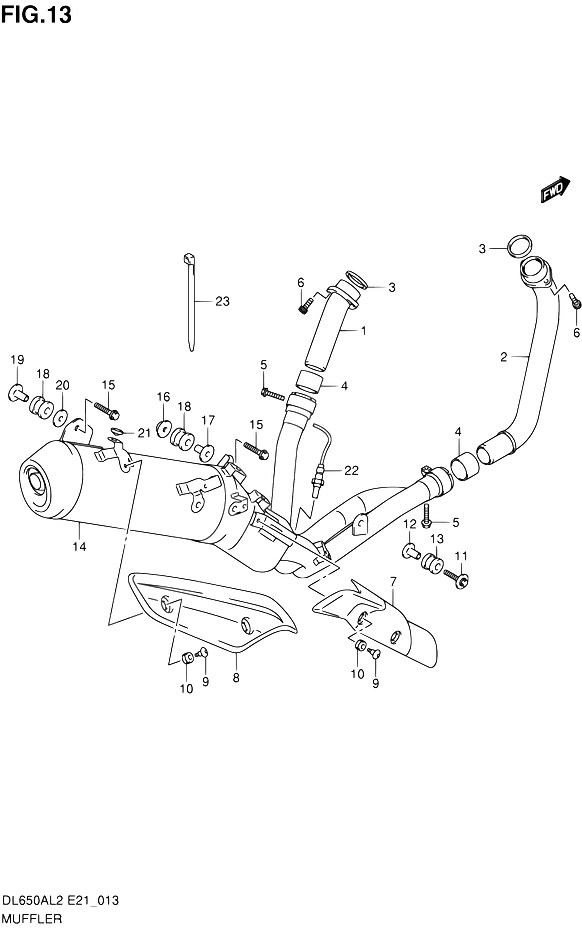 SILENCIEUX POUR SUZUKI V STROMDL650AUE L2 2012