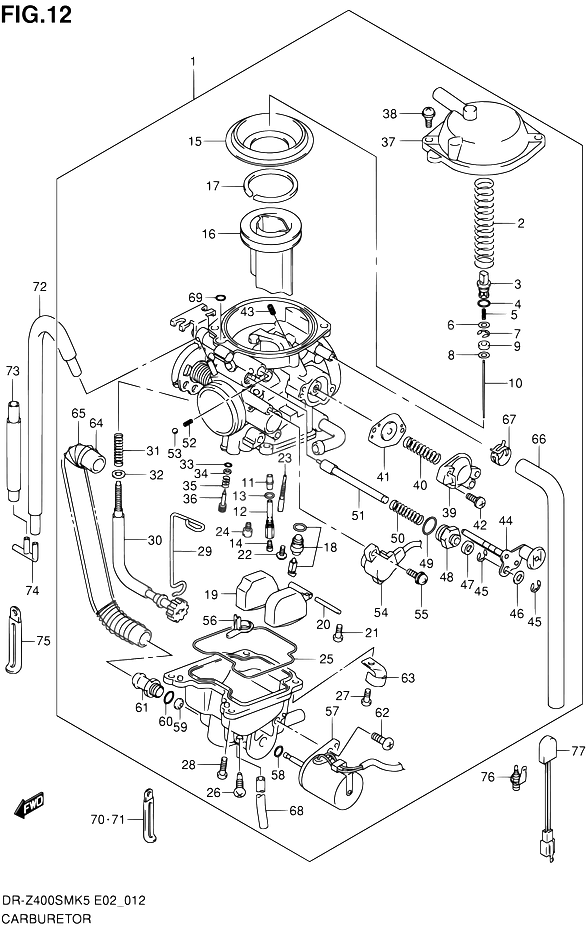 CARBURATEUR POUR SUZUKI DR ZDR Z400SMK5 2005