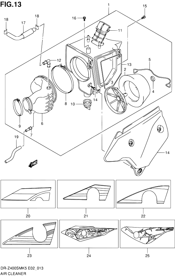 FILTRE A AIR POUR SUZUKI DR ZDR Z400SMK6 2006