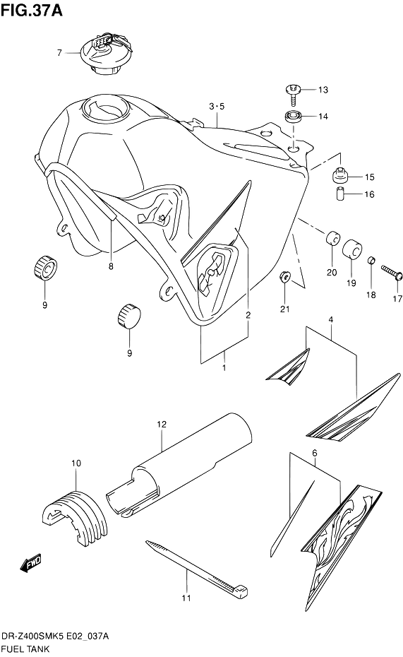 RESERVOIR DESSENCE POUR SUZUKI DR ZDR Z400SMK7 2007