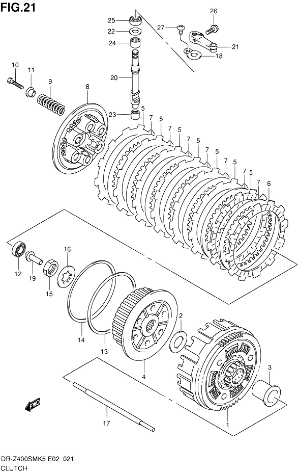 EMBRAYAGE POUR SUZUKI DR ZDR Z400SMK8 2008