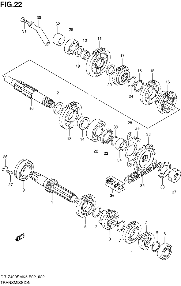 TRANSMISSION POUR SUZUKI DR ZDR Z400SMK8 2008