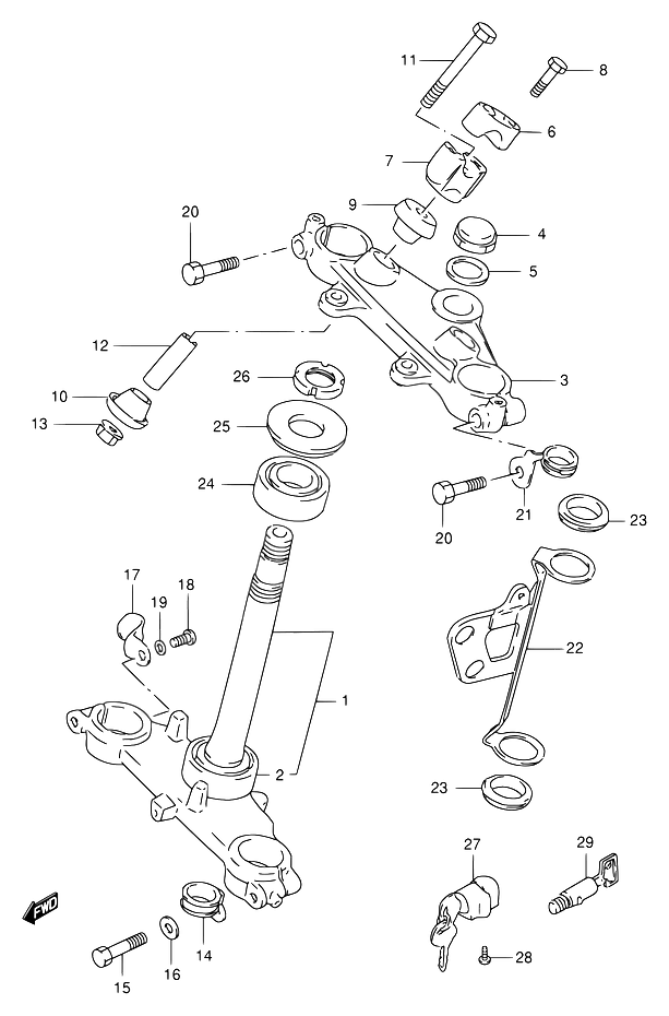 TE DE FOURCHE POUR DR 125DR125SEX DR125SEUX 1999
