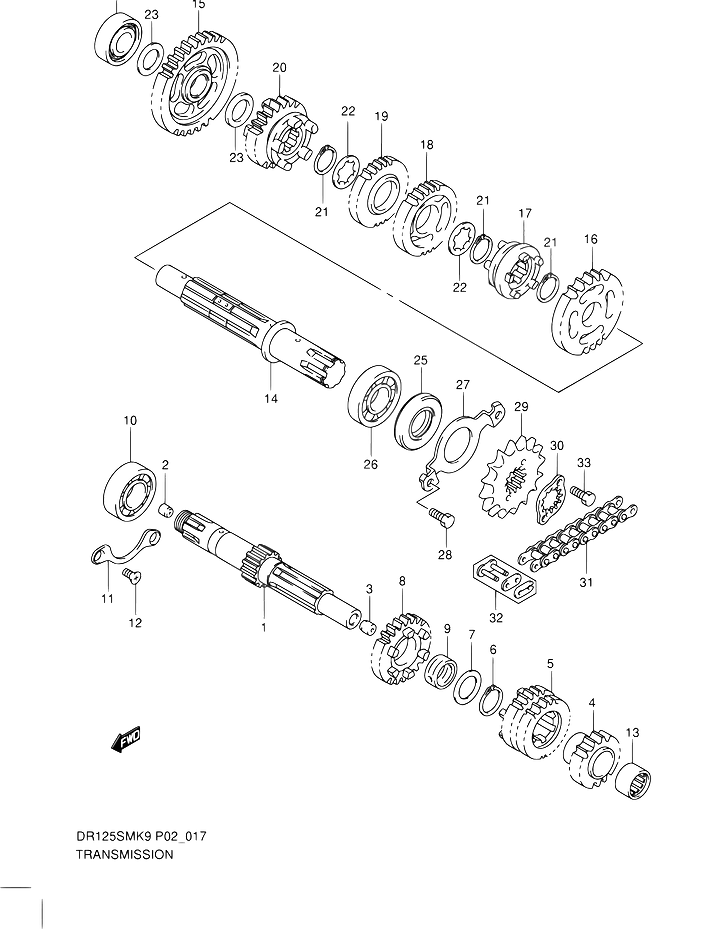 TRANSMISSION POUR DR 125 SMDR125SMK9 2009