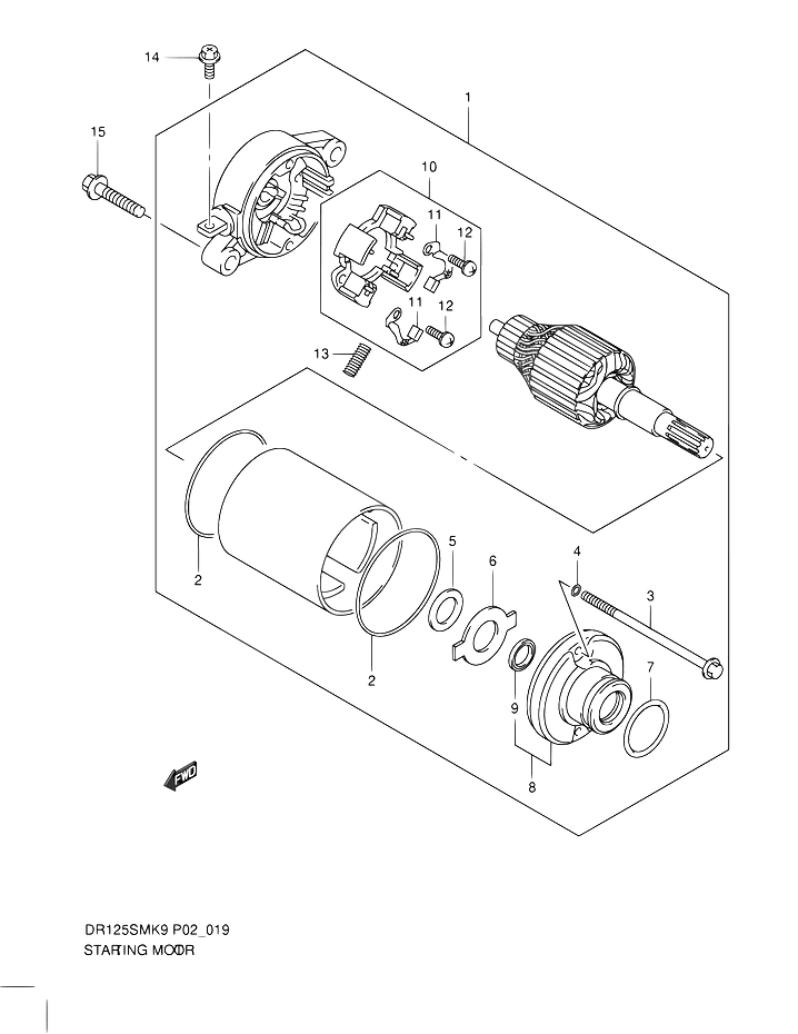 DEMARREUR POUR DR 125 SMDR125SMK9 2009