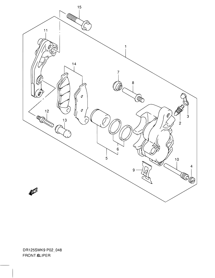 ETRIER DE FREIN AVANT POUR DR 125 SMDR125SMK9 2009