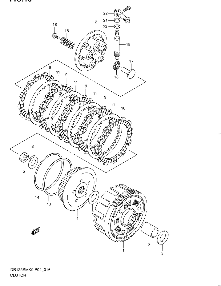 EMBRAYAGE POUR DR 125 SMDR125SML0 2010