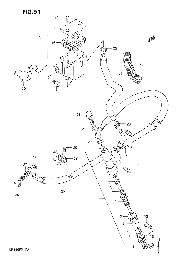 MAITRE CYLINDRE ARRIERE POUR SUZUKI DRDR650R M DR650RU M 1991