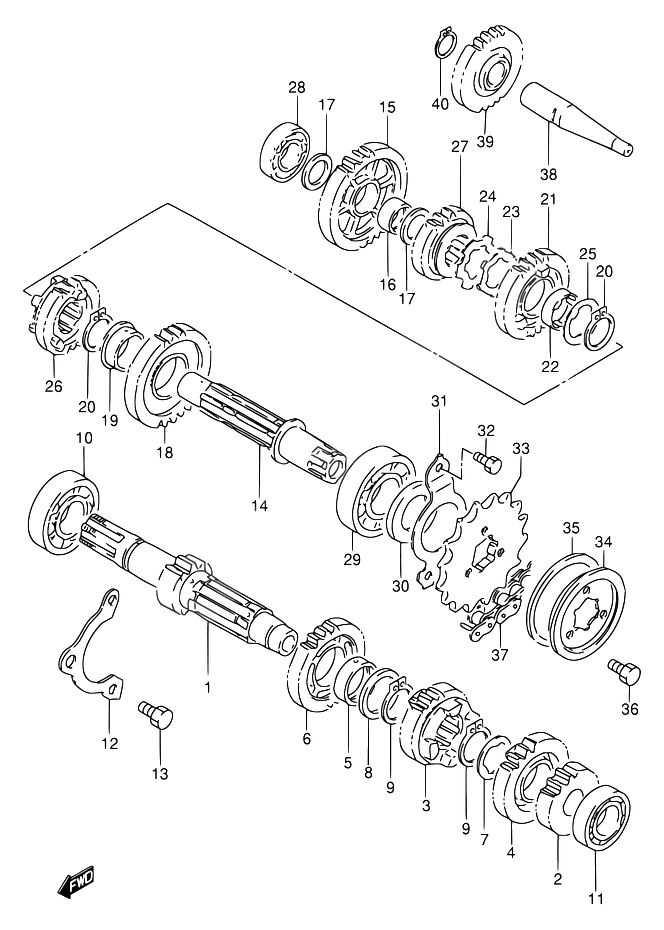 TRANSMISSION POUR SUZUKI DRDR650RE S DR650REU S 1995