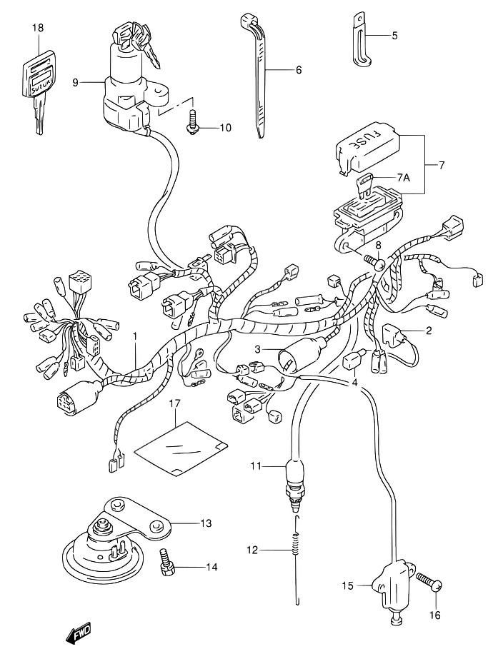 FAISCEAU ELECTRIQUE POUR SUZUKI DRDR650RSE M DR650RSEU M 1991