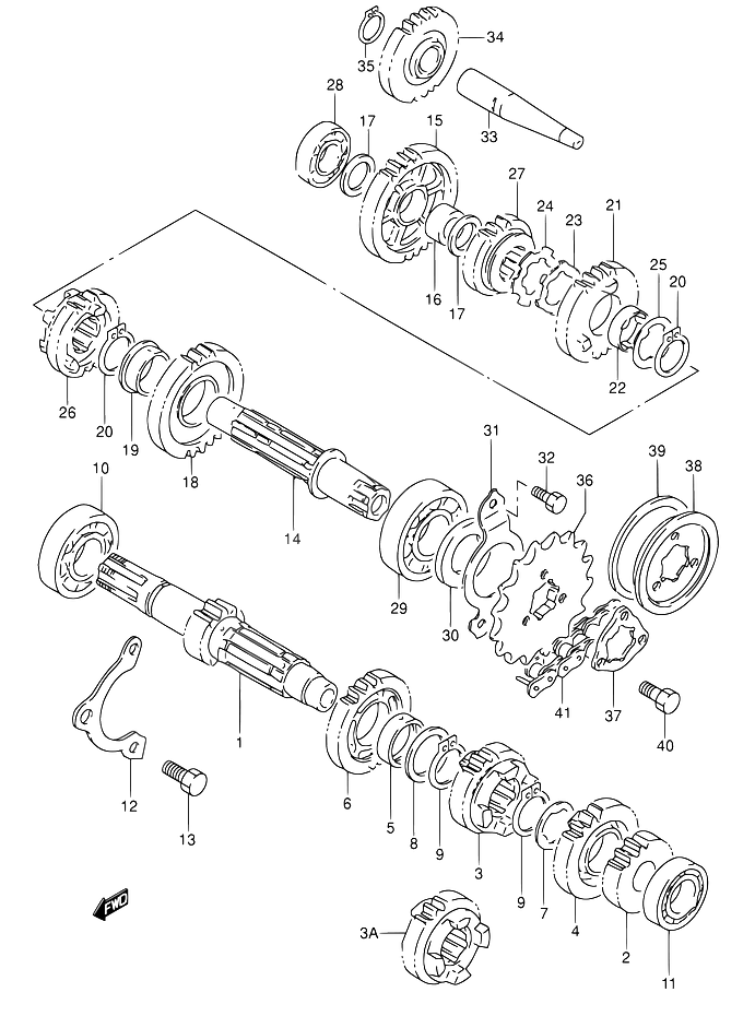 TRANSMISSION POUR DR 650DR650RSE R DR650RSEU R 1994