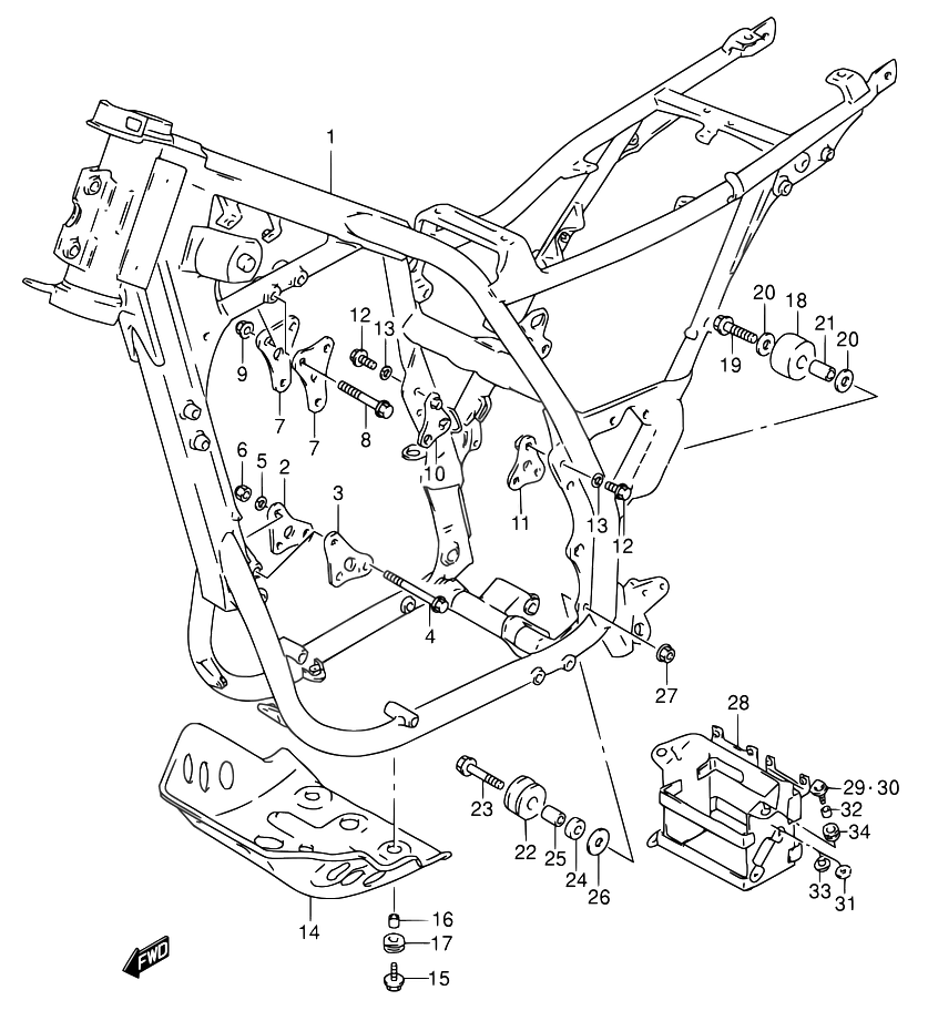 CADRE POUR SUZUKI DRDR650RSE S DR650RSEU S 1995