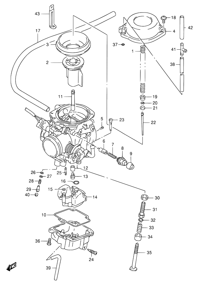 CARBURATEUR POUR SUZUKI DRDR650SET  DR650SEUT 1996