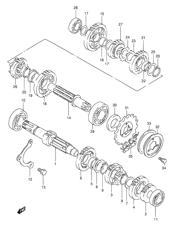 TRANSMISSION POUR SUZUKI DRDR650SE V DR650SEU V 2000