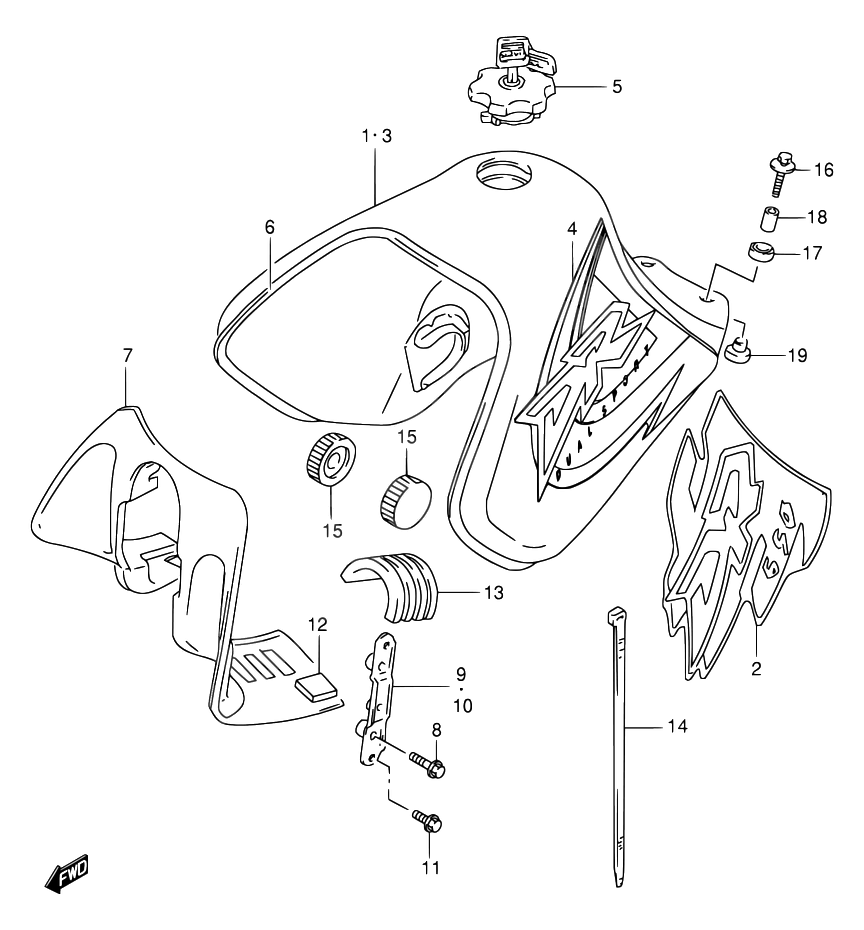 RESERVOIR DESSENCE POUR SUZUKI DRDR650SE W DR650SEU W 2000