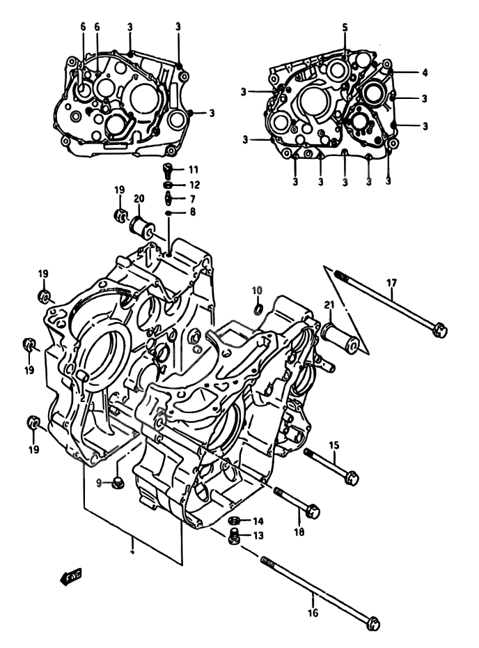 CARTER POUR DR 750 SDR750S J DR750SU J 1988