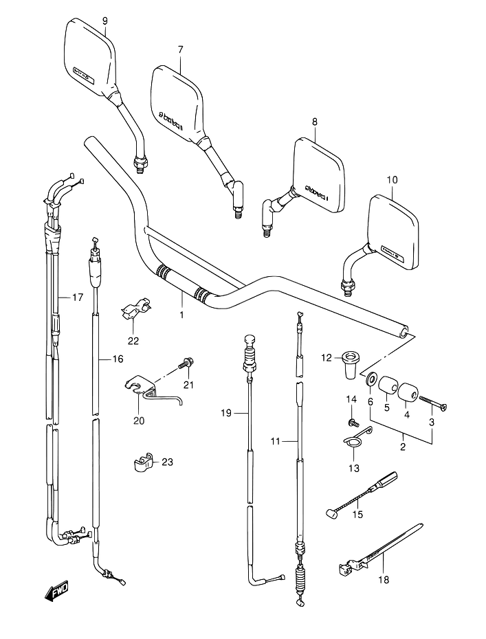 GUIDON POUR DR 800 SDR800S M DR800SU M 1991