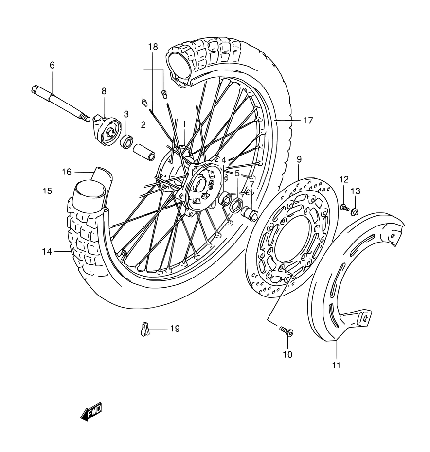 ROUE AVANT POUR DR 800 SDR800S M DR800SU M 1991