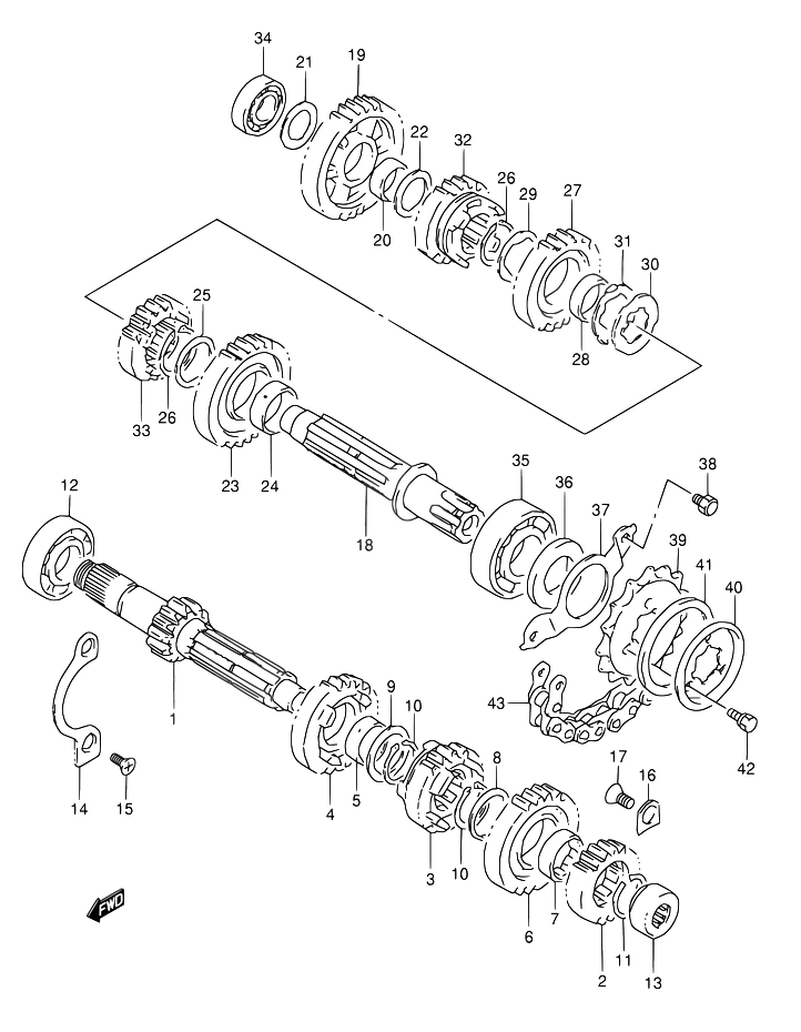 TRANSMISSION POUR DR 800 SDR800S R DR800SU R 1994
