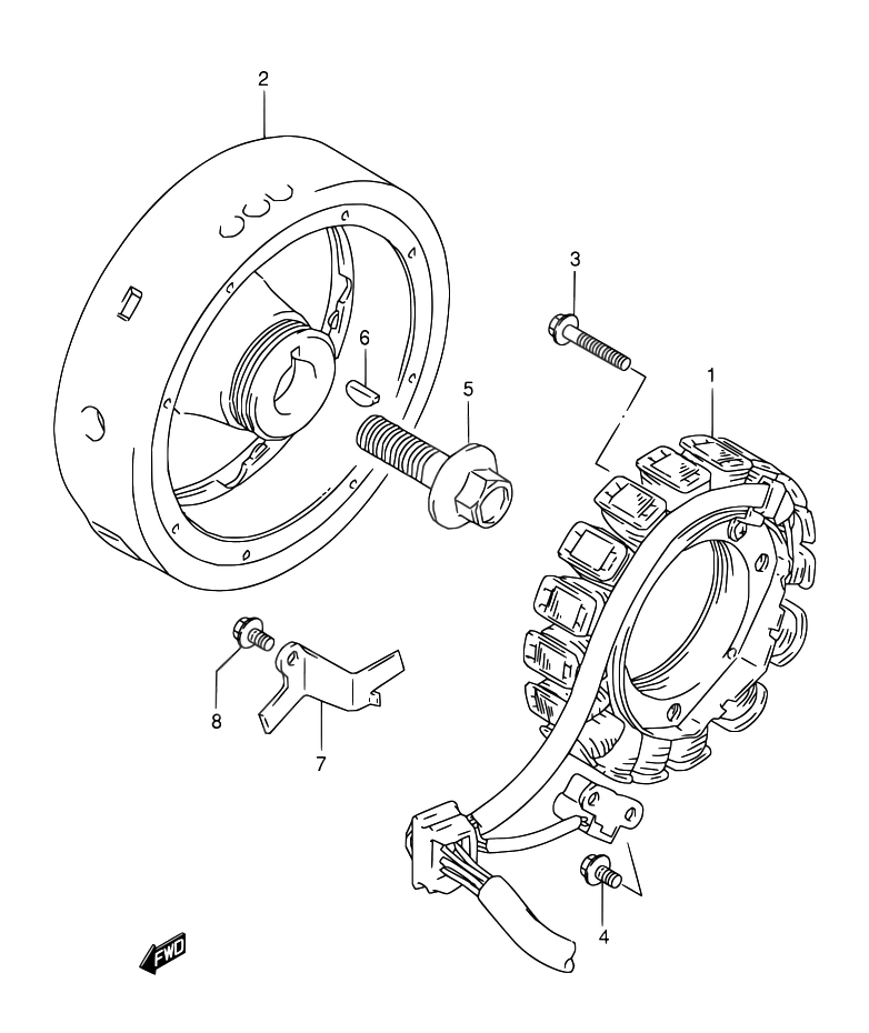 ALLUMAGE ROTOR STATOR POUR DR 800 SDR800S T DR800SU T 1996